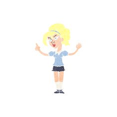 cartoon woman with idea N301