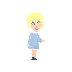 cartoon shocked woman N115