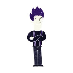 cartoon happy vampire man N34