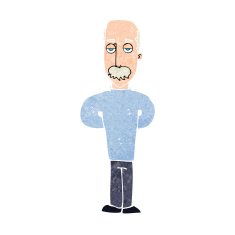 cartoon annoyed balding man N12