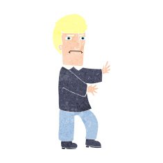 cartoon grumpy man N25