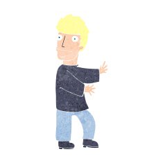cartoon nervous man N184