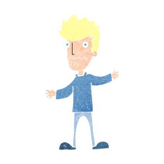 cartoon nervous man N185