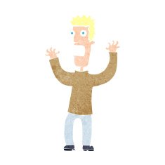 cartoon terrified man N339