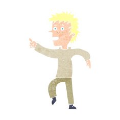 cartoon happy man pointing N68