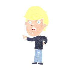 cartoon shocked man pointing N15