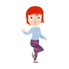 cartoon pretty woman waving N104