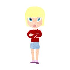 cartoon woman with crossed arms N56