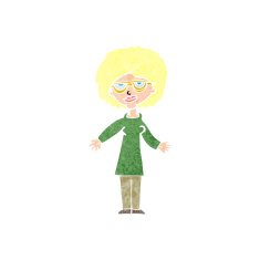 Cartoon Woman Wearing Glasses N25