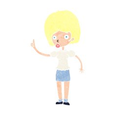 cartoon woman with idea N302