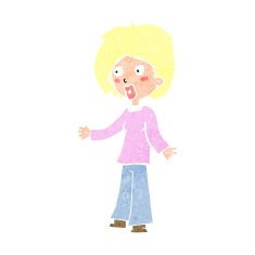cartoon surprised woman N276