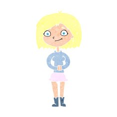 cartoon happy woman N310