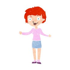 cartoon confused woman N132