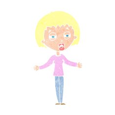 cartoon suspicious woman N23