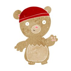 cartoon teddy bear wearing hat N2
