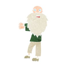 cartoon bearded old man N45