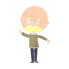 cartoon bald man with idea N27