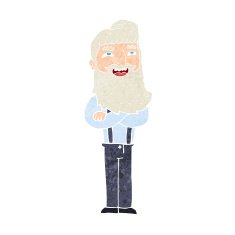 cartoon happy man with beard N50