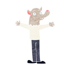 cartoon friendly werewolf N15