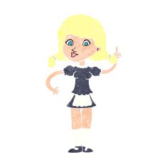 cartoon pretty maid woman N12