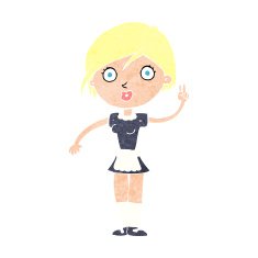 cartoon waitress making hand gesture N12