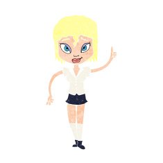 cartoon woman making point N23