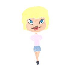 cartoon happy woman N311