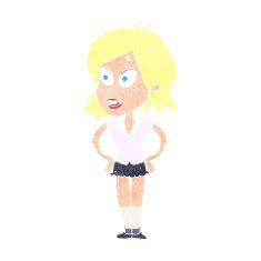 cartoon woman with hands on hips N262