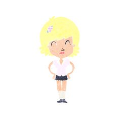 cartoon happy woman N312