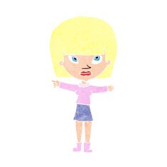 cartoon woman pointing N247