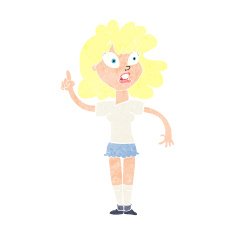 cartoon woman making point N24