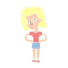 cartoon woman with hands on hips N263
