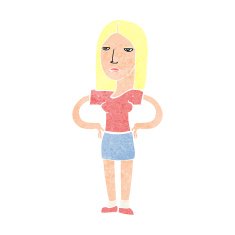 cartoon woman with hands on hips N264
