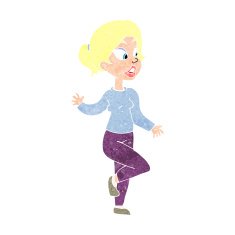 cartoon friendly woman waving N57