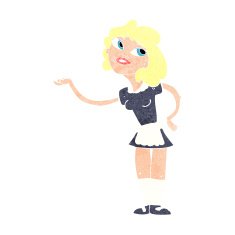 cartoon waitress serving N10