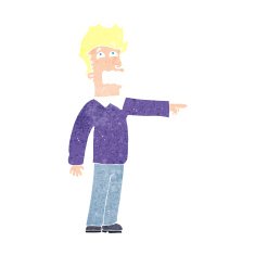 cartoon man accusing N25