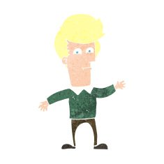 cartoon waving man N86