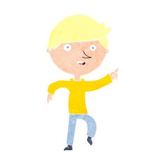 cartoon happy pointing N12