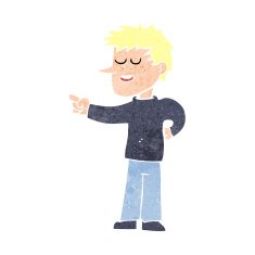 Cartoon Man Pointing N243