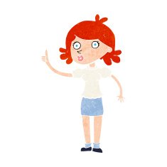 cartoon woman with idea N303
