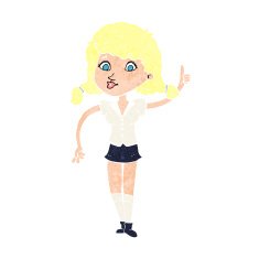 cartoon pretty woman with idea N82