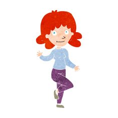cartoon friendly woman waving N58