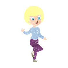 Cartoon Woman Waving N398