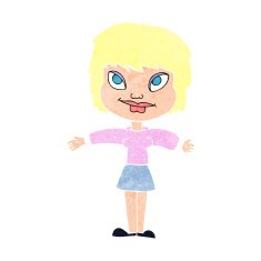 cartoon woman with open amrs N10