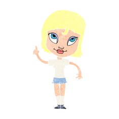 cartoon woman with idea N304