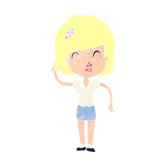cartoon pretty woman with idea N83
