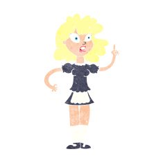 cartoon worried maid N12