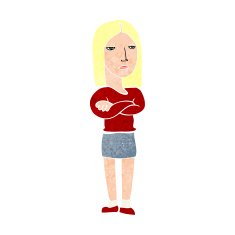 cartoon woman with folded arms N35