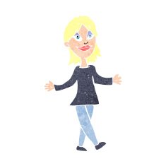 cartoon woman with no worries N45