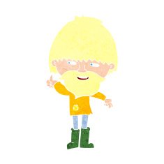 cartoon hippie man in wellington boots N12